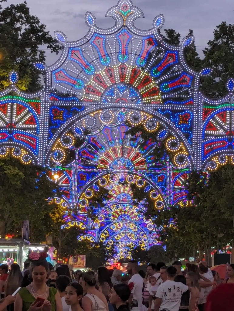 Illuminations du parc de la feria à Grenade